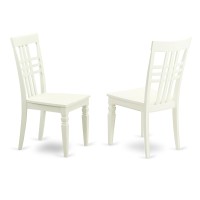 Set Of 2 Chairs Lgc-Lwh-W Logan Dining Chair With Wood Seat - Linen White Finish.