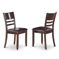 Set Of 2 Chairs Lyc-Cap-Lc Lynfield Dining Chair With Faux Leather Upholstered Seat In Cappuccino Finish