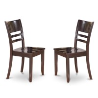 Set Of 2 Chairs Lyc-Cap-W Lynfield Dining Chair With Wood Seat In Cappuccino Finish