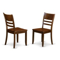 Set Of 2 Chairs Lyc-Esp-W Lynfield Dining Chair With Wood Seat In Espresso Finish
