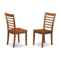 Mila3-Sbr-W 3 Pc Set Milan Offering Leaf And 2 Hard Wood Kitchen Chairs In Saddle Brown .