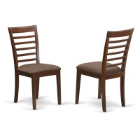 Set Of 2 Chairs Mlc-Mah-C Milan Kitchen Chair With Microfiber Upholstery Seat - Mahogany Finish