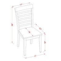 Set Of 2 Chairs Mlc-Sbr-W Milan Kitchen Chair With Wood Seat - Saddle Brown Finish