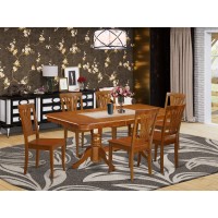 Naav7-Sbr-W 7 Pc Formal Dining Room Set-Dining Table And 6 Kitchen Dining Chairs