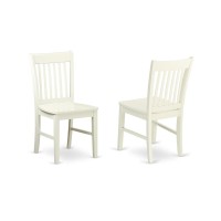 Set Of 2 Chairs Nfc-Lwh-W Norfolk Dining Chair With Wood Seat -Linen White Finish.