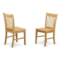 Set Of 2 Chairs Nfc-Oak-W Norfolk Dining Chair With Wood Seat -Oak Finish.