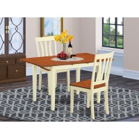 Noan3-Whi-W 3 Pc Dinette Set For 2-Dining Table And 2 Dining Chairs