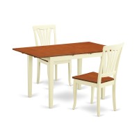 Noav3-Whi-W 3 Pc Dining Room Set-Dining Table And 2 Dining Chairs