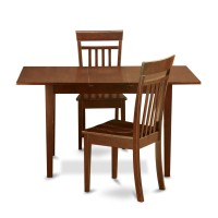 Noca3-Mah-W 3 Pc Kitchen Table Set - Kitchen Table With Leaf And 2 Kitchen Dining Chairs