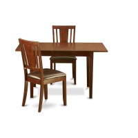 Nodu3-Mah-Lc 3 Pc Small Kitchen Nook Dining Set - Table With Leaf And 2 Dining Chairs