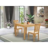 Oxav3-Oak-C 3 Pc Kitchen Table Set - Dining Table For Small Spaces And 2 Dining Chairs