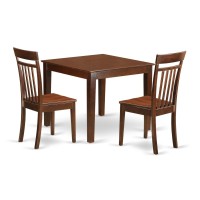 Oxca3-Mah-W 3 Pc Dinette Table Set With A Dining Table And 2 Dining Chairs In Mahogany