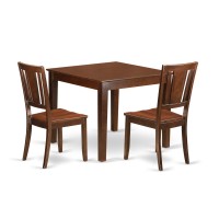 Oxdu3-Mah-W 3 Pc Small Kitchen Table Set With A Table And 2 Dining Chairs In Mahogany