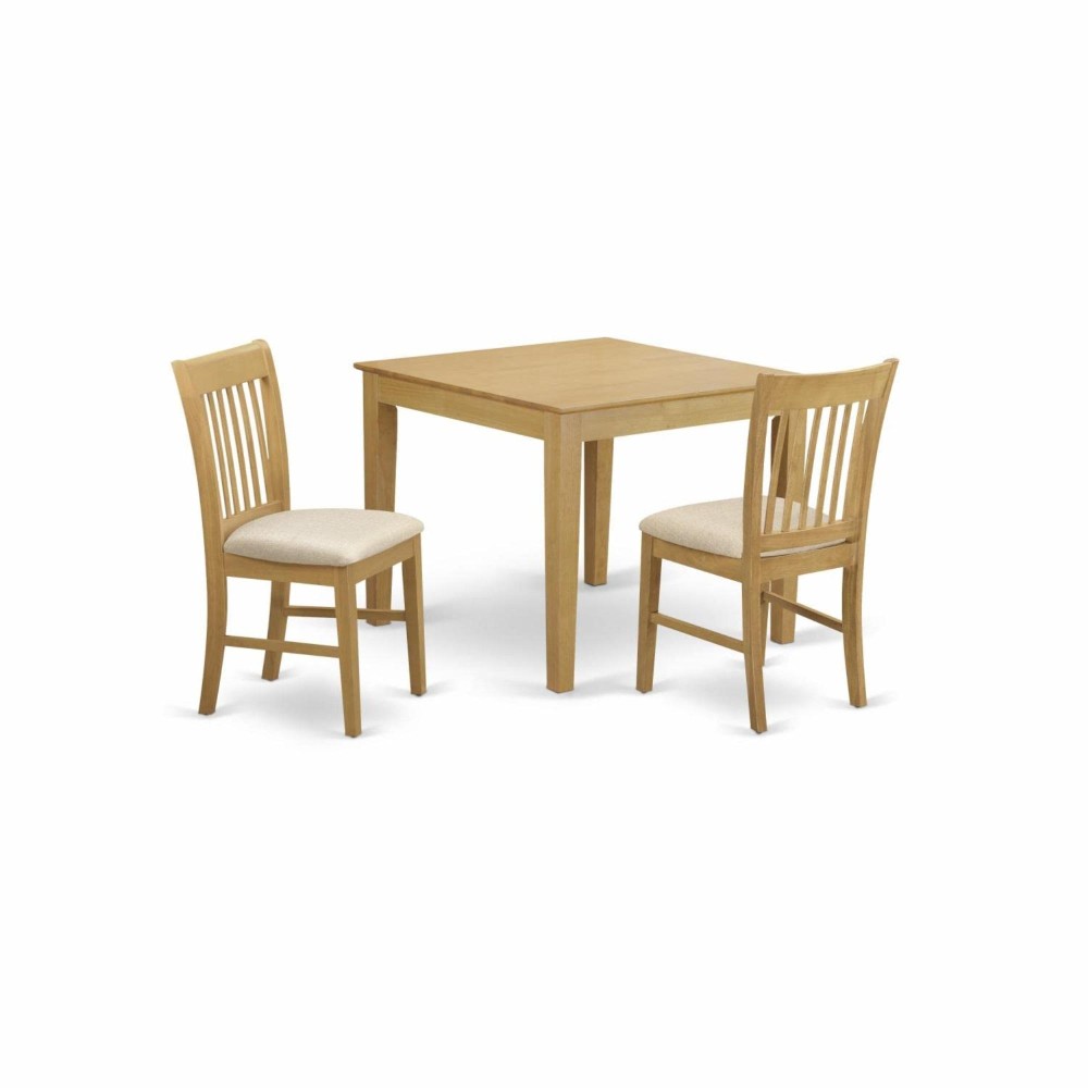 Oxno3-Oak-C 3 Pc Dining Room Set - Table And 2 Dinette Chairs