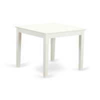 Oxwe3-Lwh-W 3 Pc Square Kitchen Table And 2 Hard Wood Chairs For Dining Room In Linen White