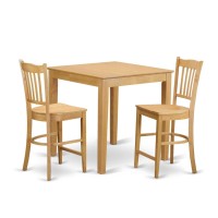 Pbgr3-Oak-W 3 Pc Counter Height Set - High Table And 2 Dinette Chairs.