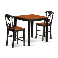 Pbke3-Blk-W 3 Pc Counter Height Dining Set - Counter Height Table And 2 Counter Height Stool.