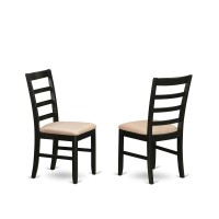 Set Of 2 Chairs Pfc-Blk-C Parfait Chair For Dining Room With Cushion Seat - Black & Cherry Finish.