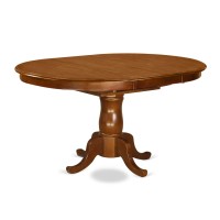 Popl5-Sbr-W 5 Pc Portland Table Having 18 Leaf And 4 Hard Wood Seat Chairs In Saddle Brown .