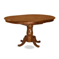 Pot-Sbr-Tp Oval Dining Table With 18 Extension Butterfly Leaf In Saddle Brown