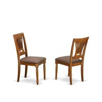 Set Of 2 Chairs Pvc-Sbr-C Plainville Chair With Cushion Seat - Saddle Brown Finish