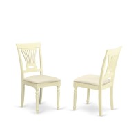 Set Of 2 Chairs Pvc-Whi-C Plainville Chair For Dining Room Cushioned Seat - Buttermilk