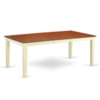 Qut-Whi-T Quincy Rectangular Dining Table 40X78 In Buttermilk & Cherry Finish
