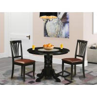 Shav3-Blk-Lc 3 Pc Dinette Set-Dining Table And 2 Kitchen Dining Chairs