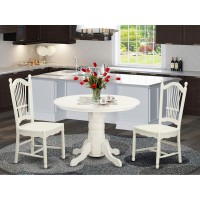 Shdo3-Whi-W 3 Pc Table Set For 2-Kitchen Table And 2 Dinette Chairs
