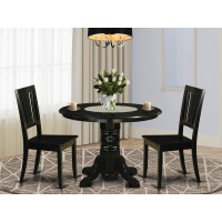Shdu3-Blk-W 3 Pc Dinette Set For 2-Kitchen Table And 2 Dining Chairs