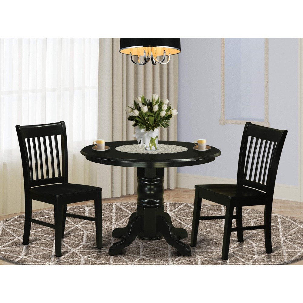 Shno3-Blk-W 3 Pctable Set-Table And 2 Dining Chairs