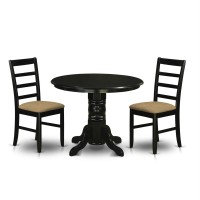 Shpf3-Blk-C 3 Pctable Set For 2-Dining Table And 2 Dinette Chairs