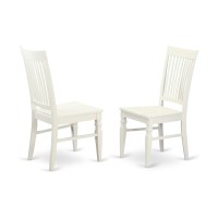 Suwe5-Lwh-W 5 Piece Sudbury Set With One Round Dinette Table And 4 Slat Back Dinette Chairs With Cushion Seat In A Rich Linen White Finish.