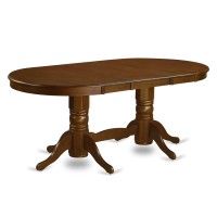 Valy7-Esp-W Pc Set Vancouver Table With A 17In Leaf And 6 Wood Kitchen Chairs In Espresso .