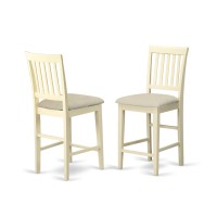 Set Of 2 Chairs Vns-Whi-C Vernon Counter Height Stools With Cushion Seat - Buttermilk & Cherry Finish.