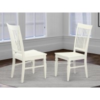 Set Of 2 Chairs Wec-Whi-W Weston Dining Wood Seat Dining Chair With Slatted Back In In Linen White Finish