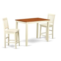 Yavn3-Whi-C 3 Pc Counter Height Dining Room Set-Pub Table And 2 Kitchen Chairs.