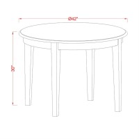 East West Furniture Bot-Whi-T Boston Round Kitchen Dining Table For Small Spaces, 42X42 Inch, Linen White
