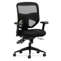 Hvl532 Mesh High-Back Task Chair | Asynchronous Control, Seat Glide | 2-Way Arms | Black Mesh