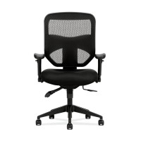 Hvl532 Mesh High-Back Task Chair | Asynchronous Control, Seat Glide | 2-Way Arms | Black Mesh