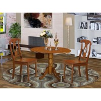 East West Furniture Table Dining Set, Wood Seat, Saddle Brown