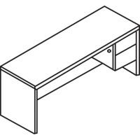Hon 10500 H10545R Pedestal Credenza - 72 X 24 X 29.5 - 2 X Box, File Drawer(S)Right Side - Flat Edge