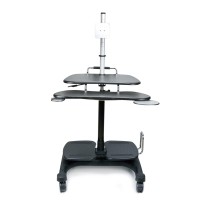 Sit/Stand Mobile Pc Workstation W/Monitor Mount