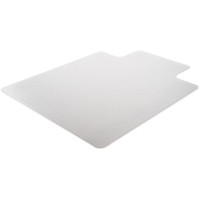 Lorell Low Pile Wide Lip Economy Chairmat - Carpeted Floor - 53 Length X 45 Width X 95 Mil Thickness - Lip Size 12 Length X 25 Width - Vinyl - Clear