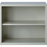 Lorell Fortress Series Bookcases - 34.5 X 13 X 30 - 2 X Shelf(Ves) - Light Gray - Powder Coated - Steel - Recycled