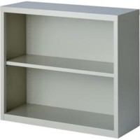 Lorell Fortress Series Bookcases - 34.5 X 13 X 30 - 2 X Shelf(Ves) - Light Gray - Powder Coated - Steel - Recycled