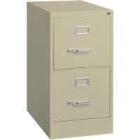 Lorell Commercial-Grade Vertical File - 2-Drawer - 15 X 22 X 28.4 - 2 X Drawer(S) For File - Letter - Lockable, Ball-Bearing Suspension - Putty - Recycled