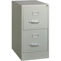 Lorell Commercial-Grade Vertical File - 2-Drawer - 15 X 22 X 28.4 - 2 X Drawer(S) For File - Letter - Lockable, Ball-Bearing Suspension - Light Gray - Recycled