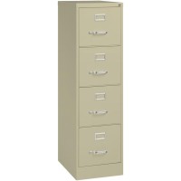 Lorell Commercial-Grade Vertical File - 4-Drawer - 15 X 22 X 52 - 4 X Drawer(S) For File - Letter - Lockable, Ball-Bearing Suspension - Putty - Steel - Recycled