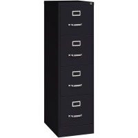 Lorell Commercial-Grade Vertical File - 4-Drawer - 15 X 22 X 52 - 4 X Drawer(S) For File - Letter - Lockable, Ball-Bearing Suspension - Black - Recycled